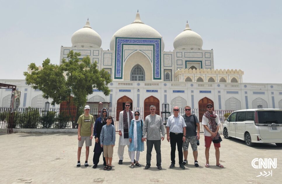 Ambassador Albert P. Khorev and embassy staff visiting the Bhutto family mausoleum in Garhi Khuda Bakhsh, Sindh