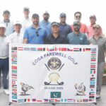 Group photo of Defence Attachés and diplomats at COSA-hosted farewell golf event in Islamabad